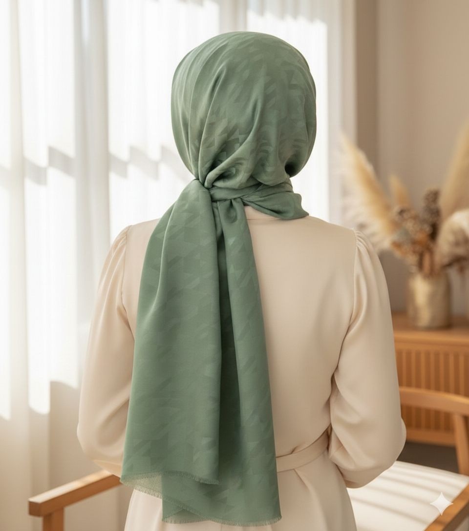 Revam Collection Jakarlı Kazayağı Desen Şal görsel 3