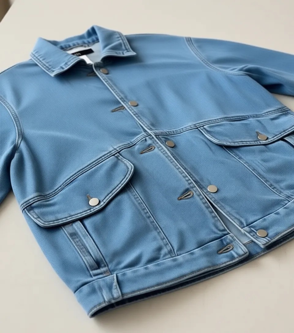 Hanope Kadın Oversize Mavi Kot Ceket görsel 6