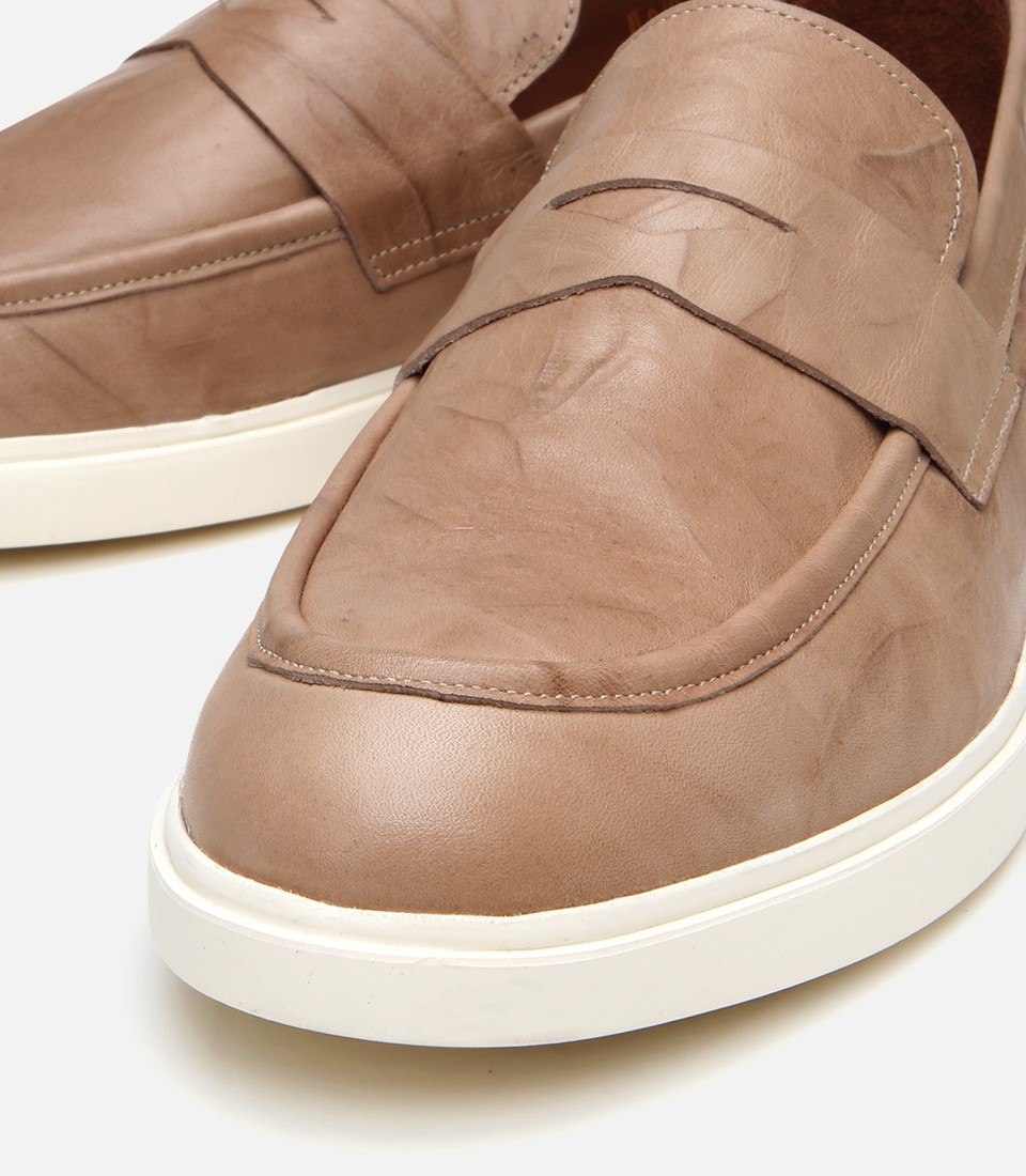 Hotiç Erkek Deri Bej Ultra Hafif Tabanlı Klasik Loafer görsel 3