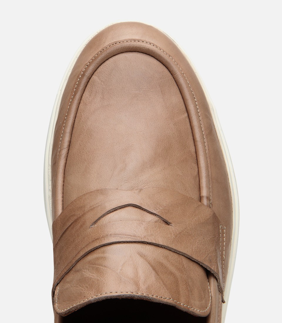 Hotiç Erkek Deri Bej Ultra Hafif Tabanlı Klasik Loafer görsel 4