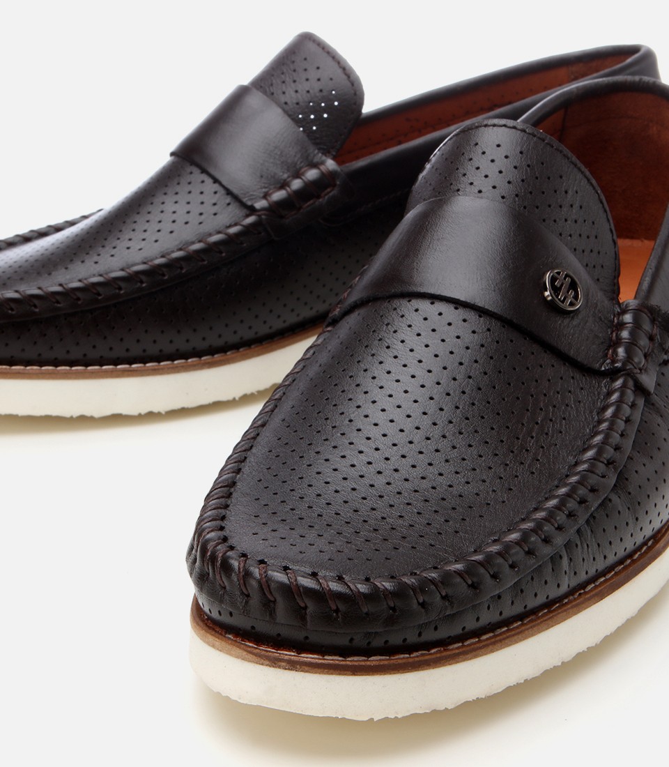 Hotiç Erkek Deri Kahverengi Hafif Tabanlı Toka Detaylı Loafer görsel 3