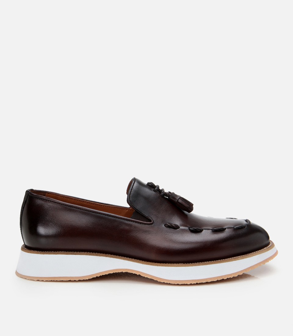 Master's Erkek Deri Kahverengi Püskül Detaylı Klasik Loafer