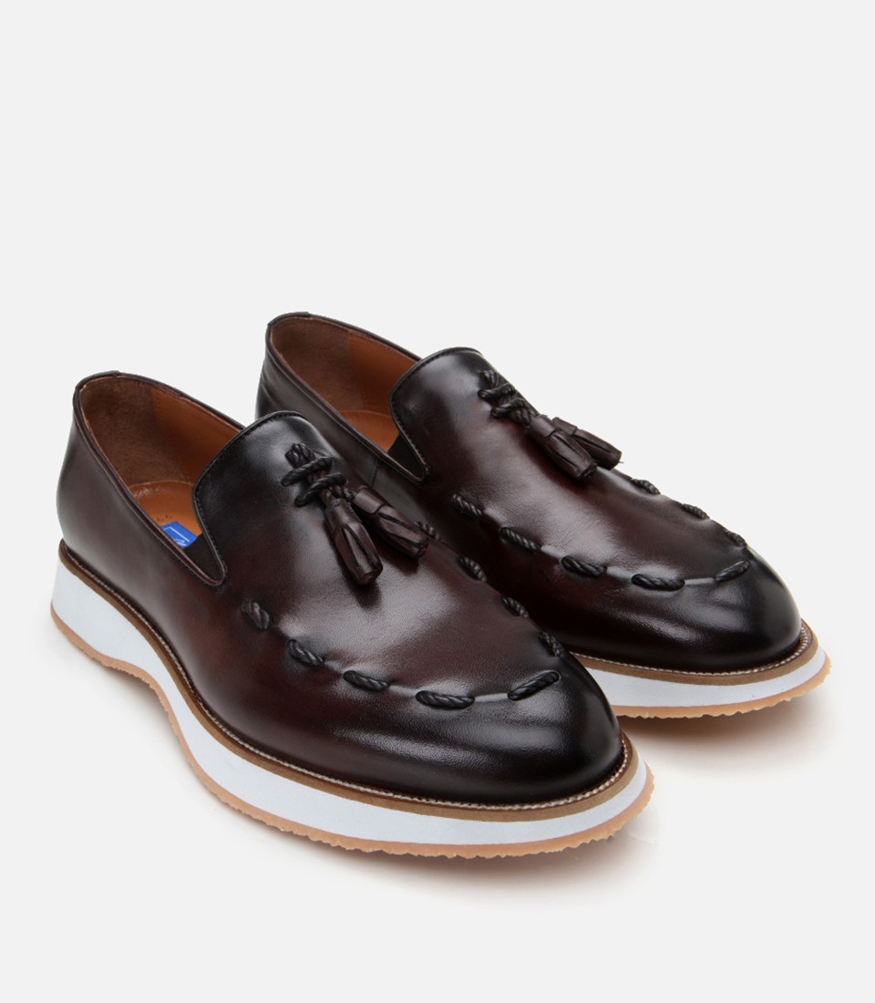 Master's Erkek Deri Kahverengi Püskül Detaylı Klasik Loafer görsel 2