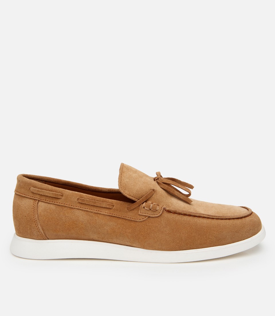 Hotiç Erkek Süet Deri Taba Bağcıklı Loafer