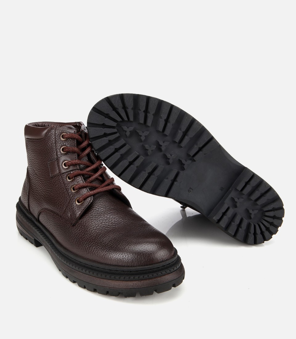 Hotiç Erkek Deri Kahverengi Bağcıklı Kalın Tabanlı Casual Bot görsel 6