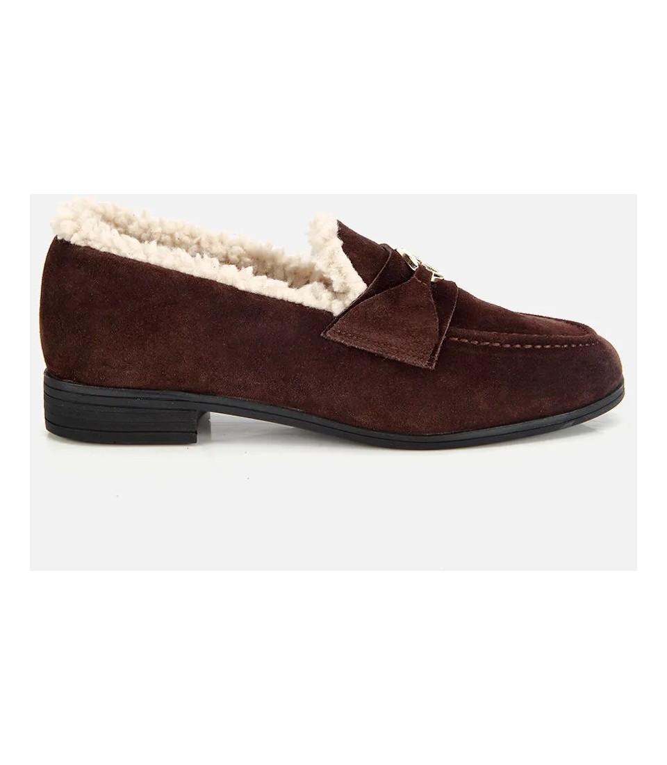 Hotiç Kadın Süet Deri Taba İçi Kürklü Klasik Loafer görsel 8