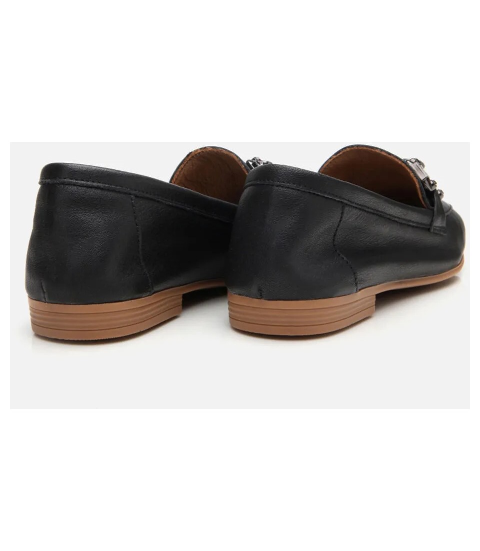 Hotiç Kadın Deri Siyah Tokalı Klasik Loafer görsel 6