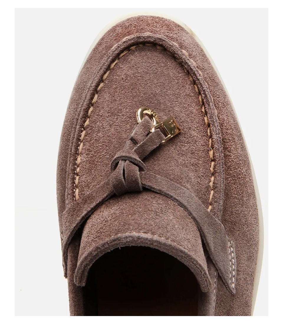 Hotiç Kadın Süet Deri Vizon Klasik Loafer görsel 4