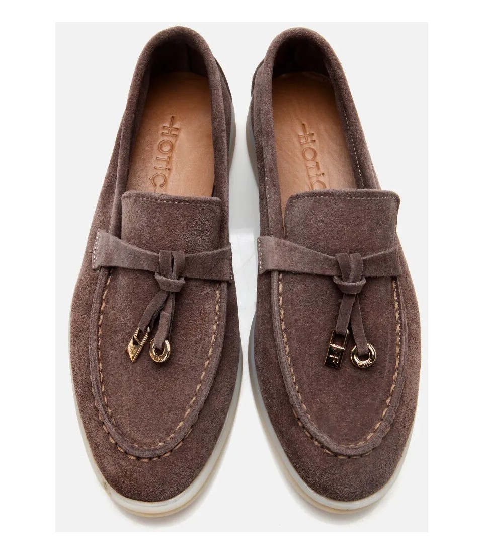 Hotiç Kadın Süet Deri Vizon Klasik Loafer görsel 6
