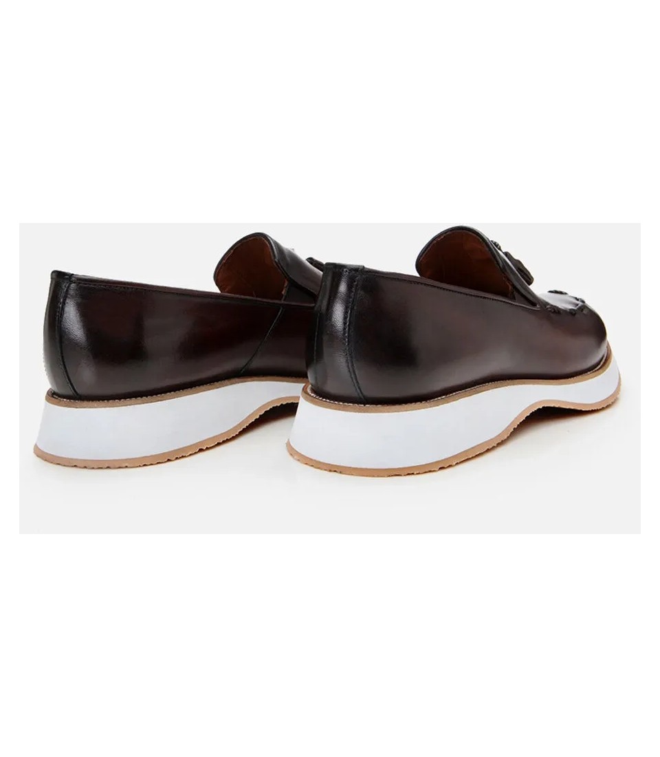 Master's Erkek Deri Kahverengi Püskül Detaylı Klasik Loafer görsel 6