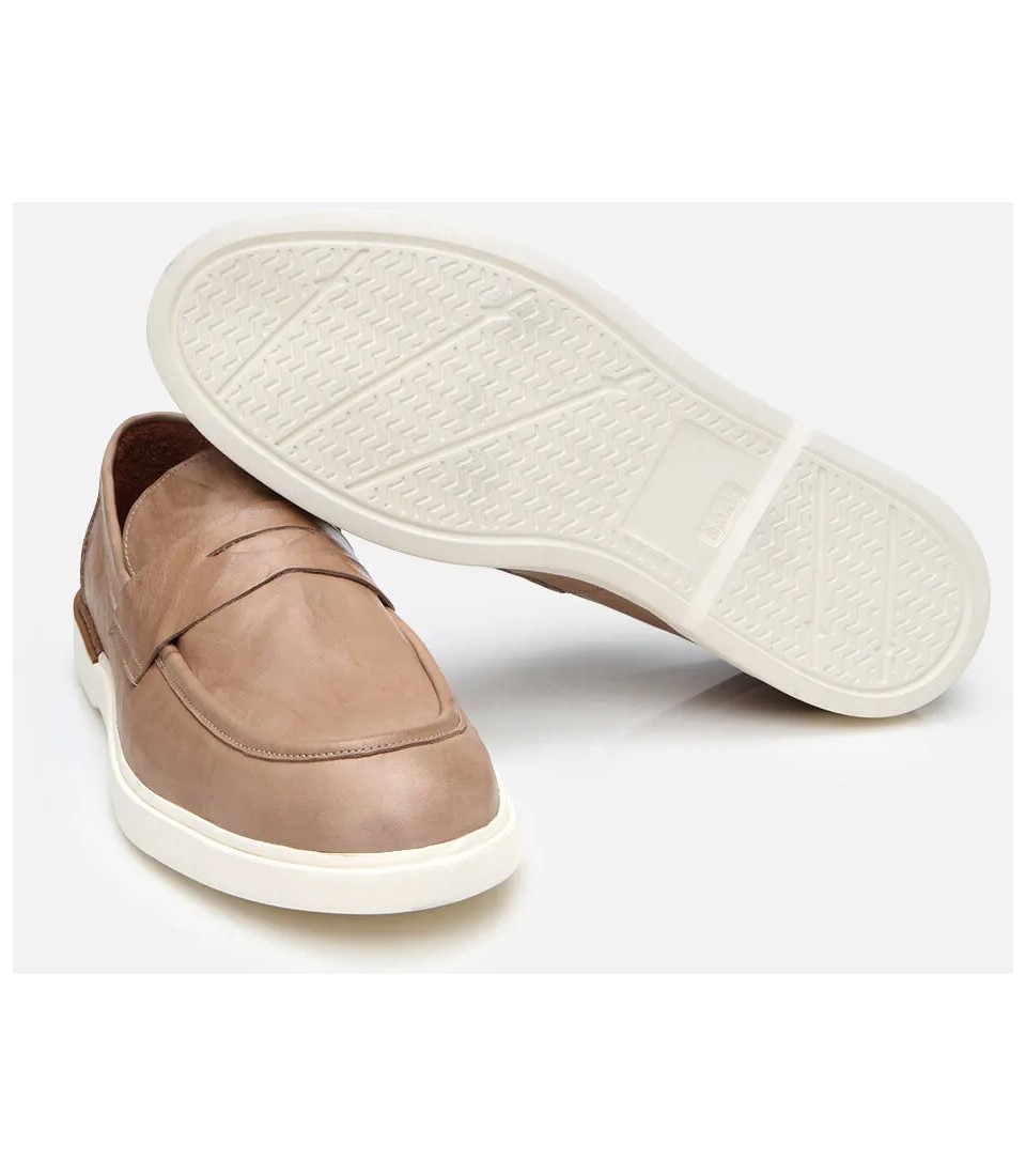 Hotiç Erkek Deri Bej Ultra Hafif Tabanlı Klasik Loafer görsel 6