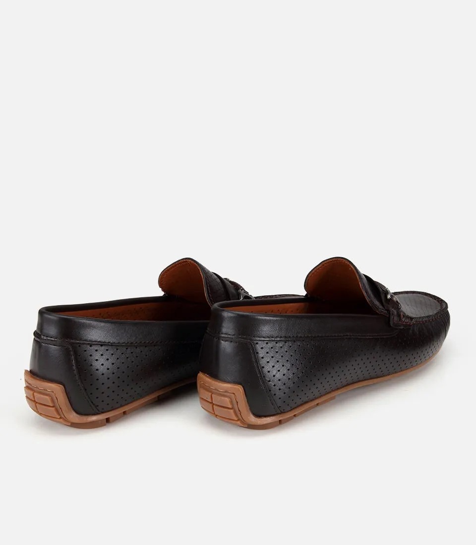 Hotiç Erkek Deri Kahverengi Tokalı Günlük Loafer görsel 4