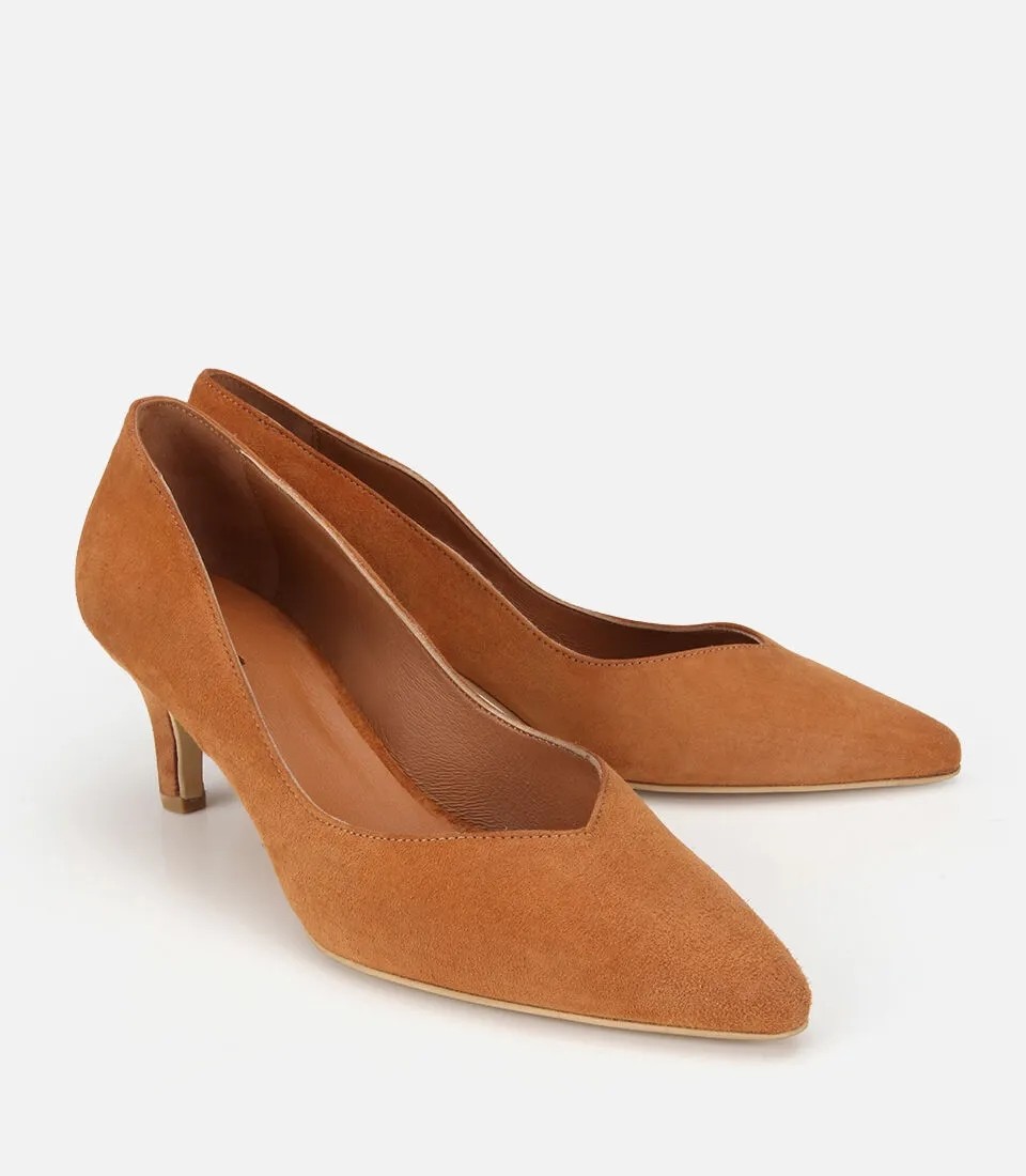 Hotiç Kadın Süet Deri Siyah Kısa Topuklu Stiletto görsel 8