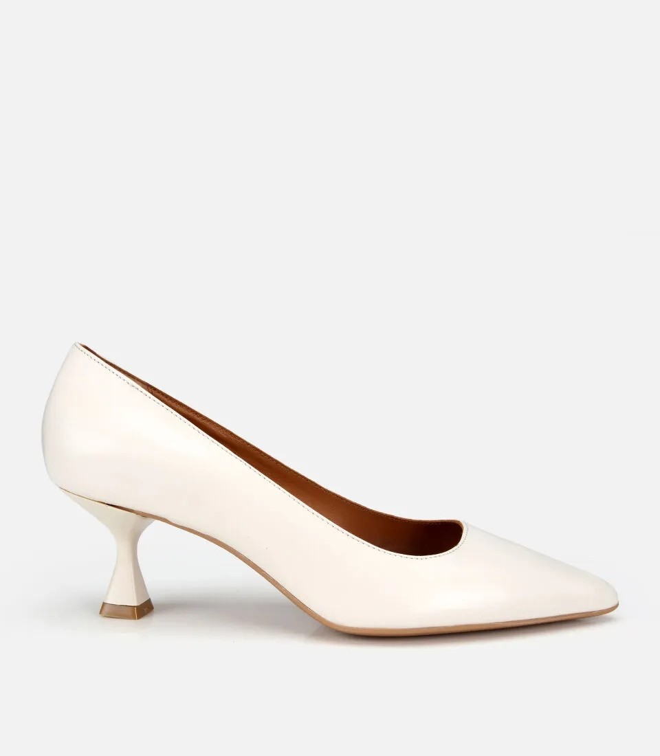 Hotiç Kadın Deri Sarı Kısa Topuklu Stiletto