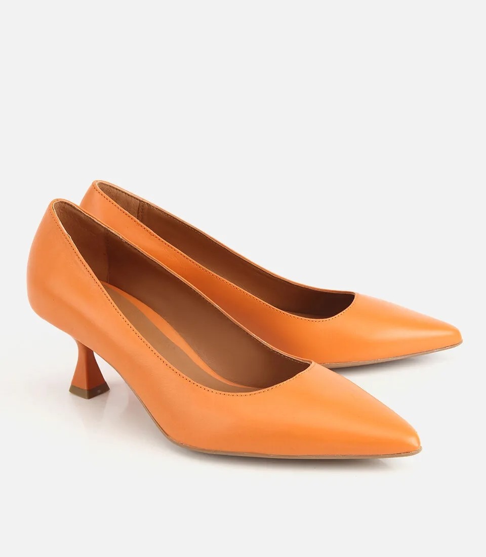 Hotiç Kadın Deri Sarı Kısa Topuklu Stiletto görsel 2