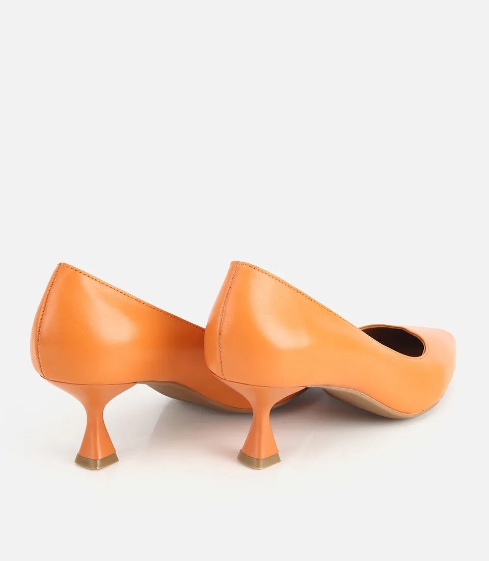 Hotiç Kadın Deri Sarı Kısa Topuklu Stiletto görsel 4