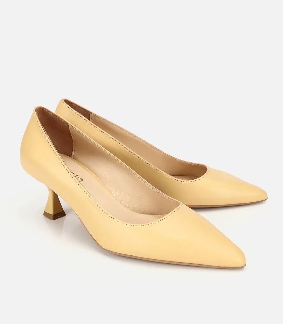 Hotiç Kadın Deri Sarı Kısa Topuklu Stiletto görsel 8