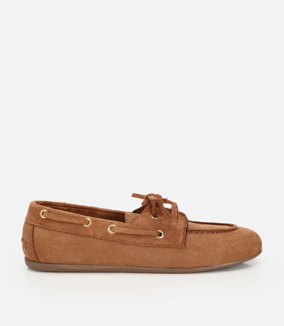 Hotiç Kadın Taba Süet Bağcık Detaylı Loafer