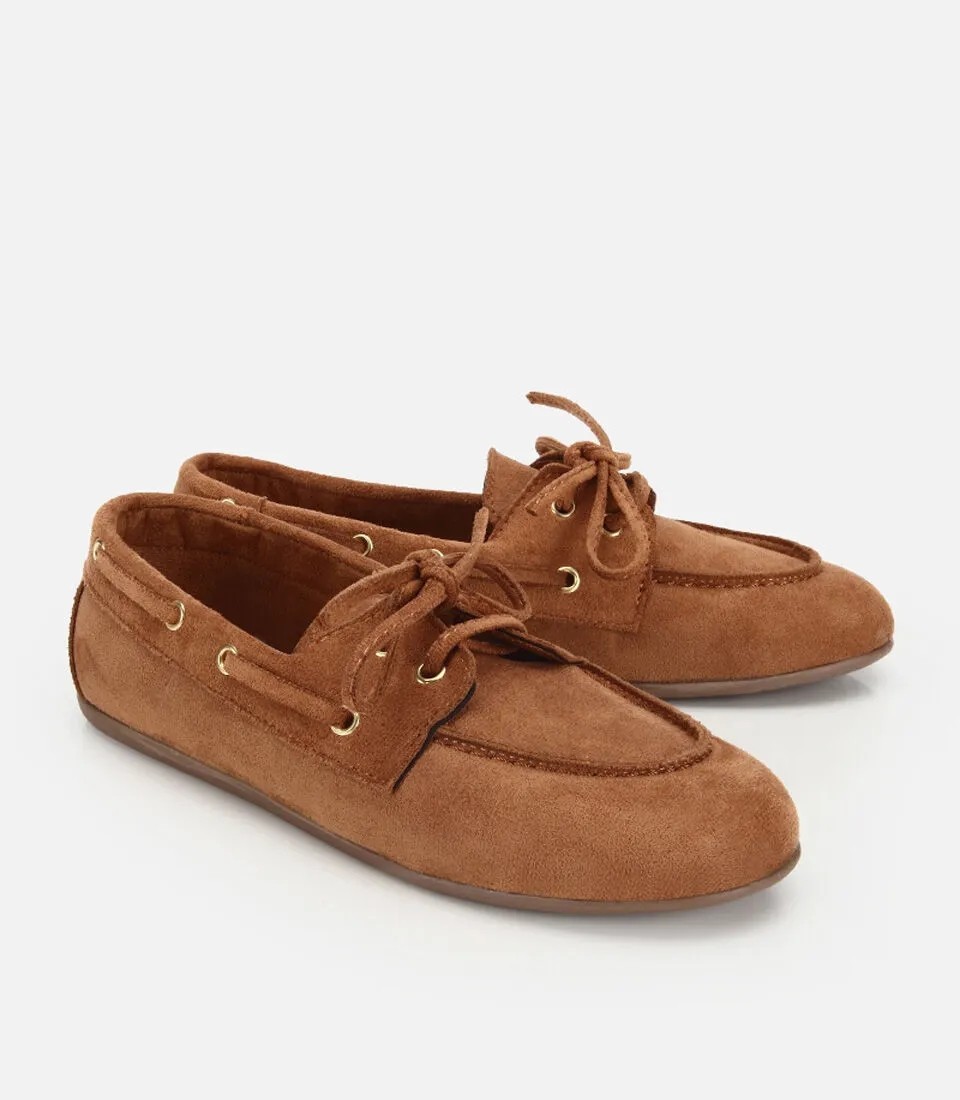 Hotiç Kadın Taba Süet Bağcık Detaylı Loafer görsel 2