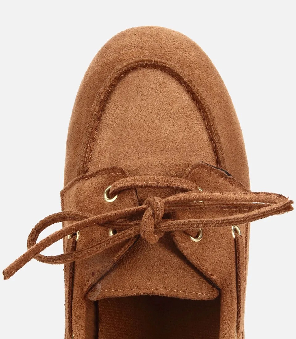 Hotiç Kadın Taba Süet Bağcık Detaylı Loafer görsel 5