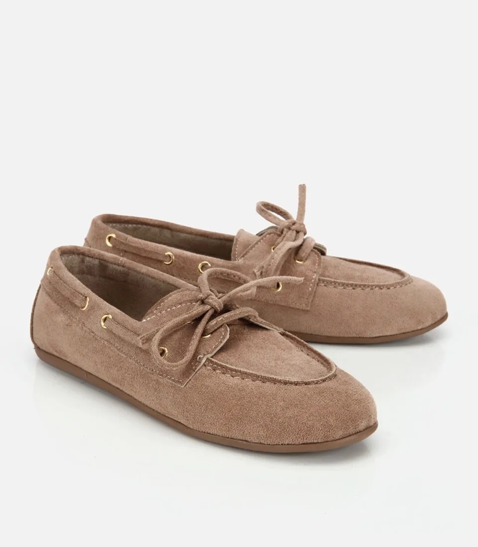 Hotiç Kadın Taba Süet Bağcık Detaylı Loafer görsel 8