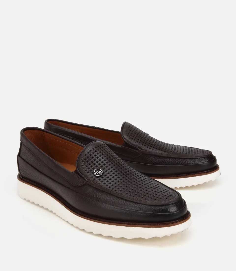 Hotiç Erkek Deri Siyah Delikli Hafif Tabanlı Klasik Loafer görsel 8