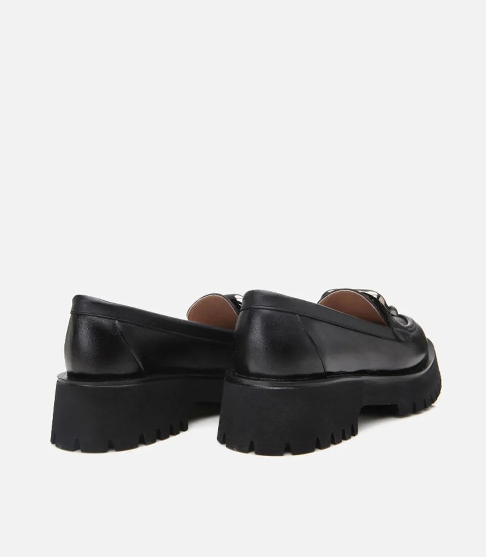 Hotiç Kadın Siyah Tokalı Günlük Loafer görsel 6