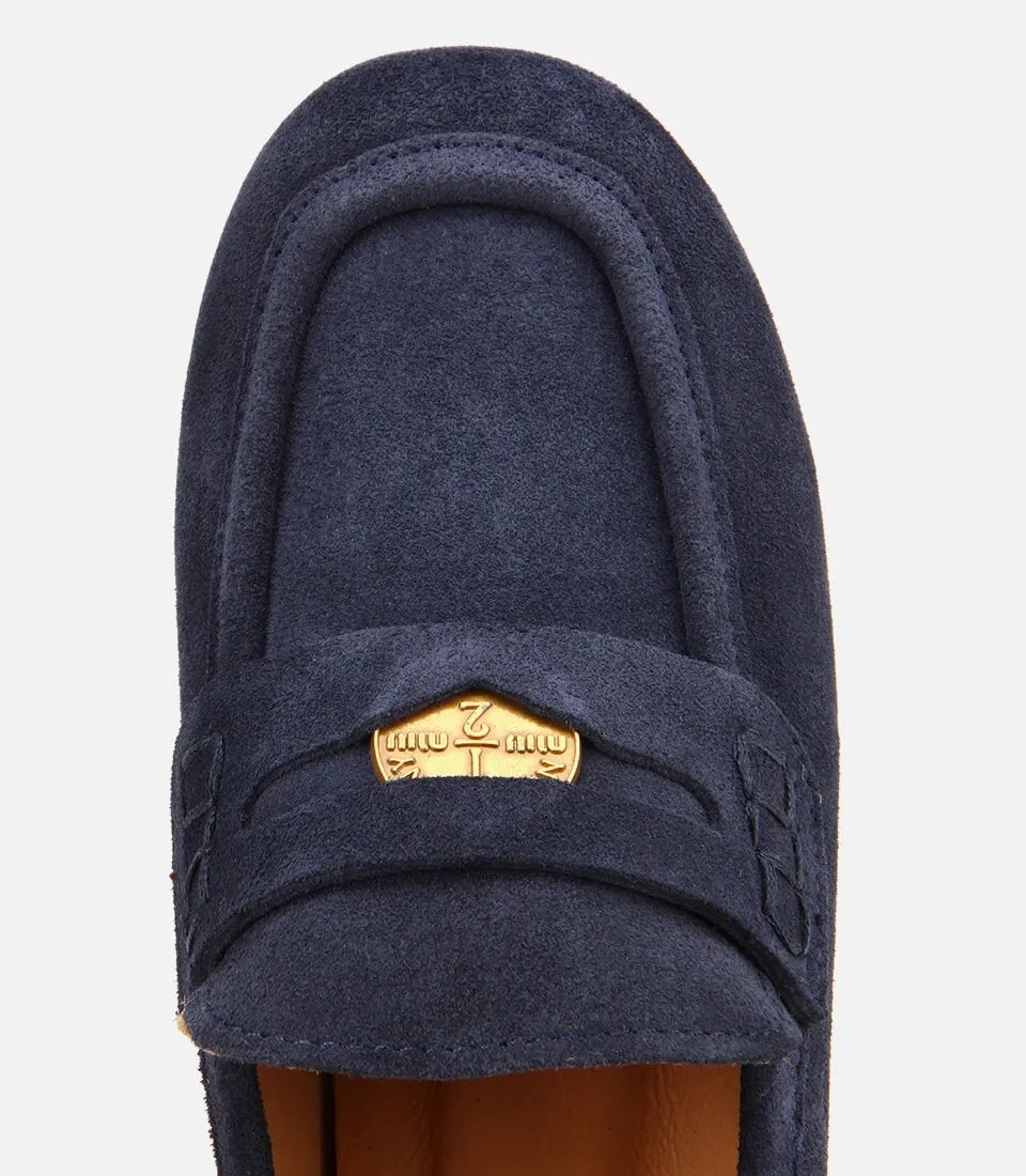 Hotiç Kadın Süet Deri Lacivert Klasik Loafer görsel 5