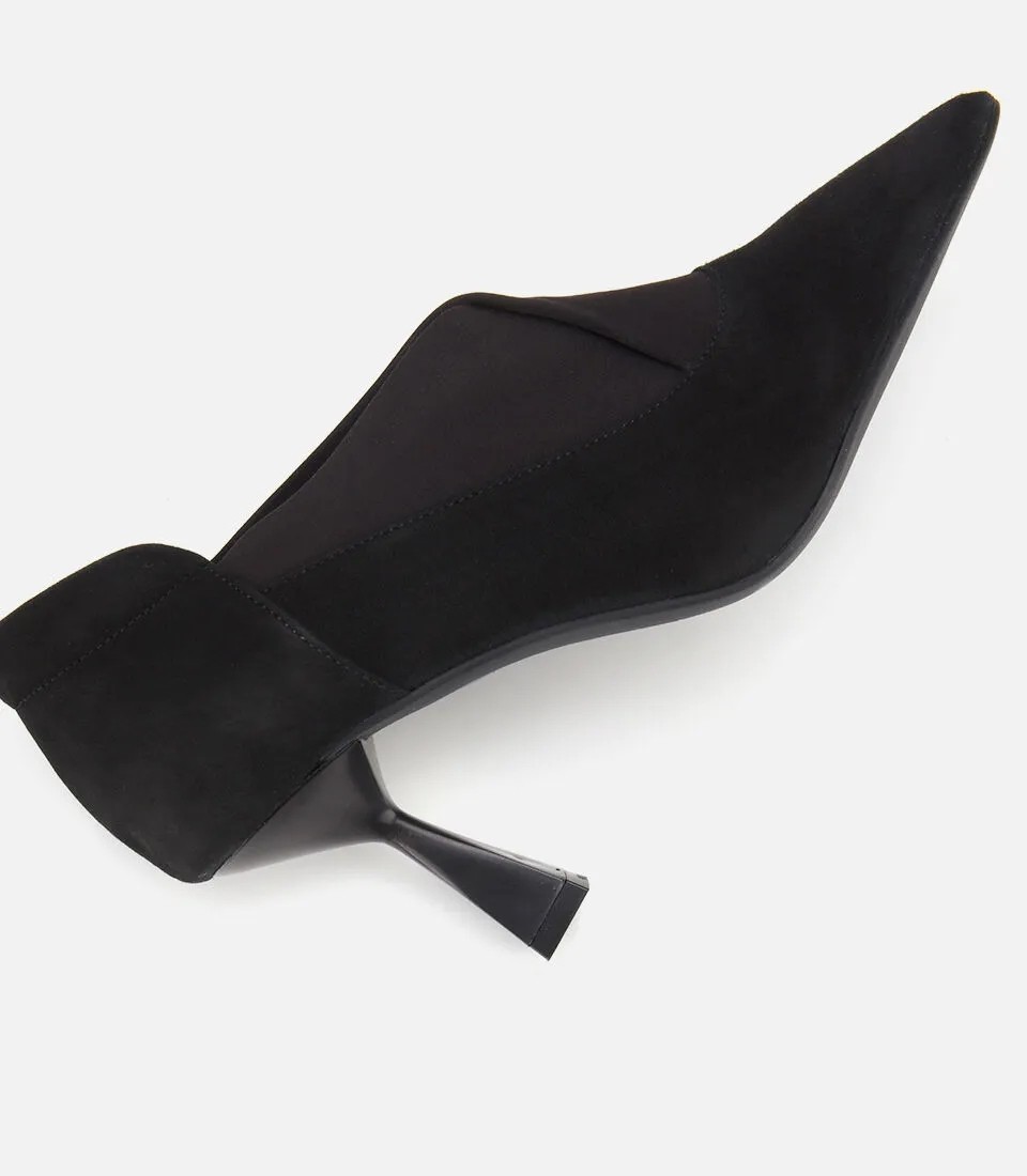 Hotiç Kadın Süet Deri Lacivert Streç Detaylı İnce Topuklu Stiletto görsel 6