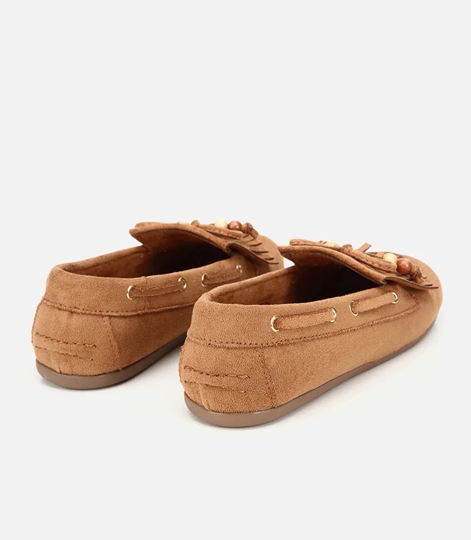 Hotiç Kadın Kahverengi Süet Fiyonk Detaylı Bağcıklı Loafer görsel 3