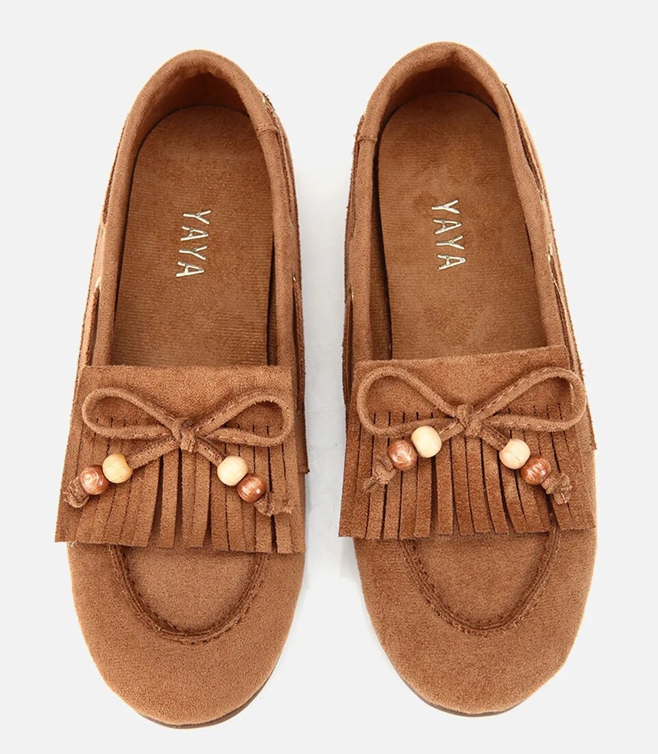 Hotiç Kadın Kahverengi Süet Fiyonk Detaylı Bağcıklı Loafer görsel 6