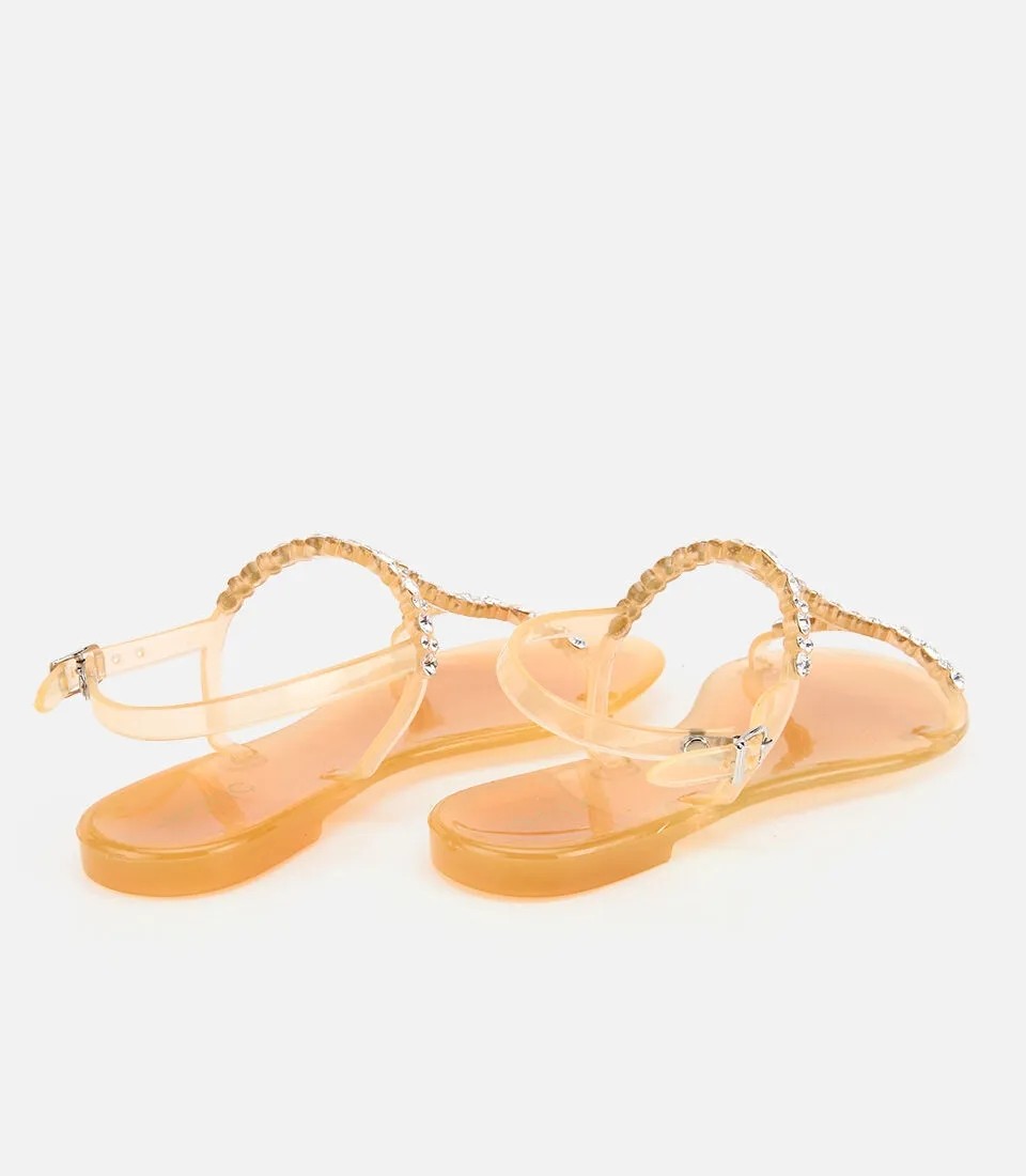 Hotiç 01SAH327020A000 KADIN Lame Taş Detaylı Limited Düz Sandalet görsel 4