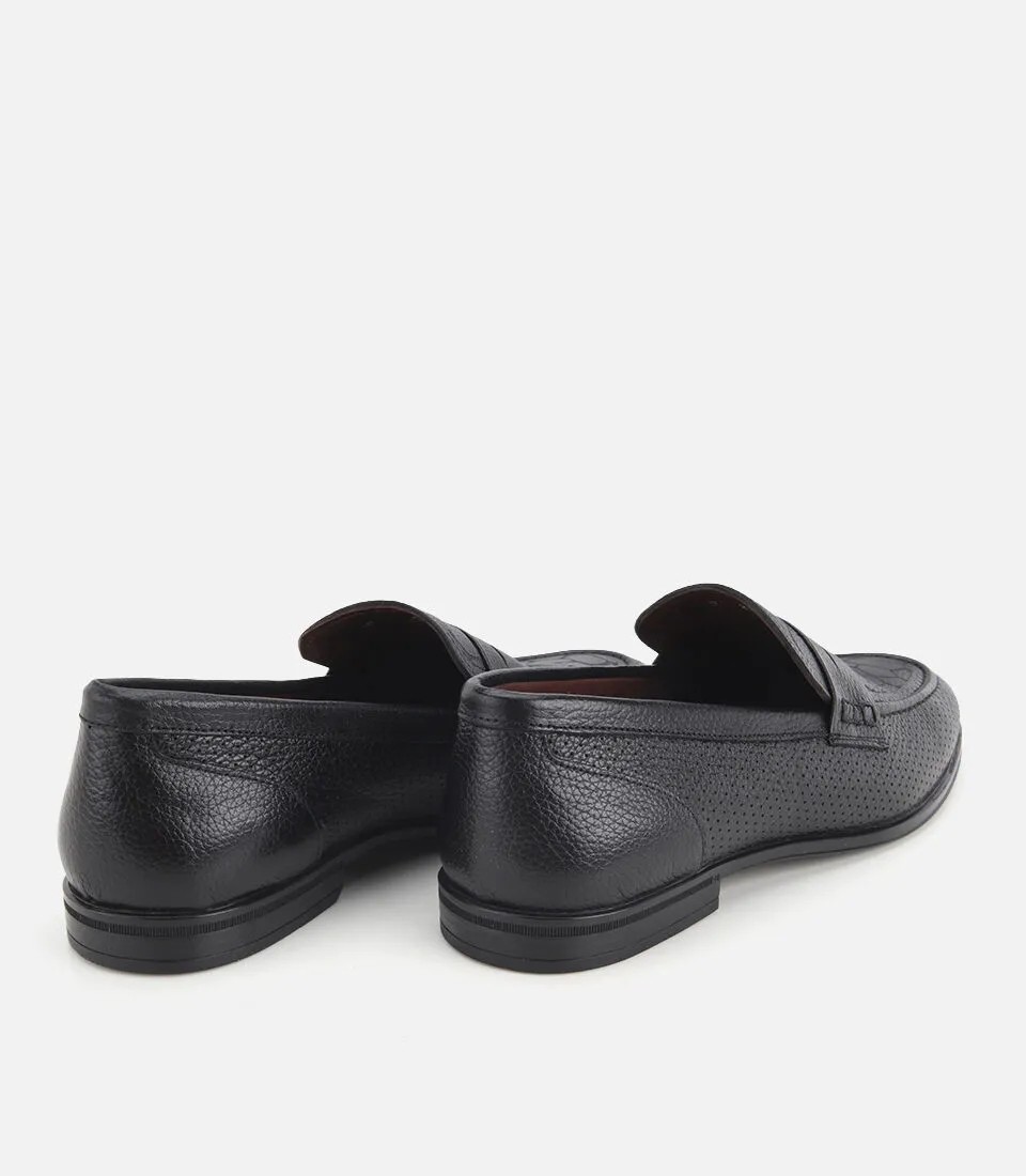 Hotiç 02AYH329690A100 ERKEK Deri Siyah Yumuşak Dokulu Baskılı Klasik Loafer görsel 4