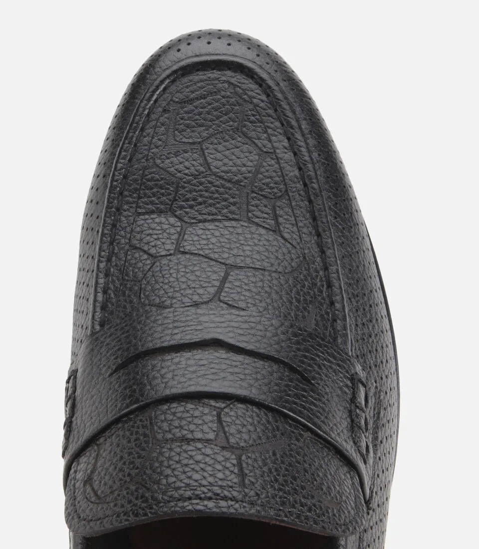 Hotiç 02AYH329690A100 ERKEK Deri Siyah Yumuşak Dokulu Baskılı Klasik Loafer görsel 5