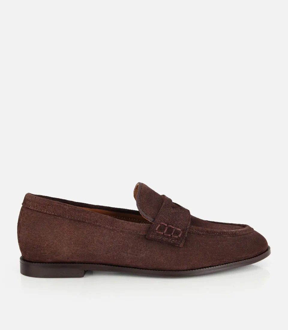 Hotiç 01AYH329500A340 KADIN Süet Deri Taba Yumuşak Dokulu Klasik Loafer