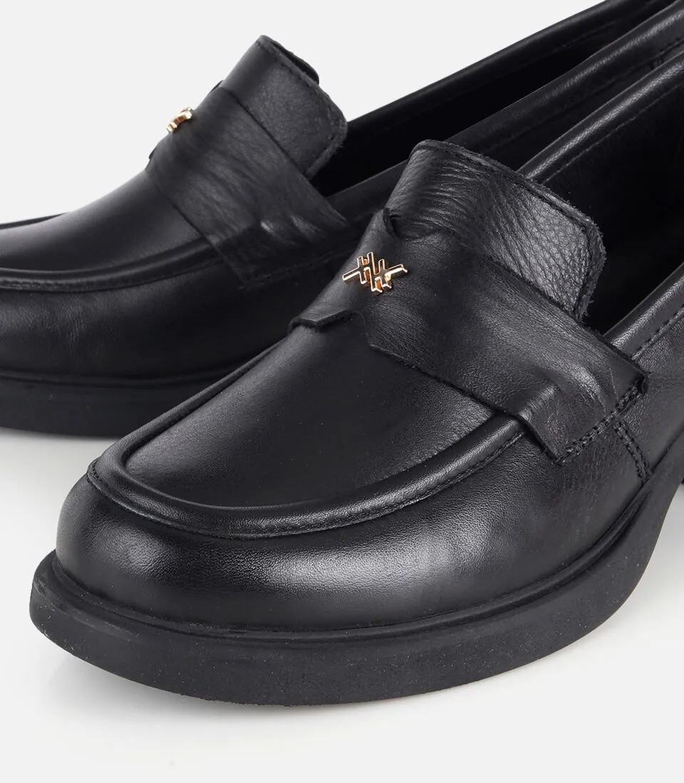Hotiç 01AYH331930A100 KADIN Deri Siyah Yumuşak Dokulu Topuklu Klasik Loafer görsel 3