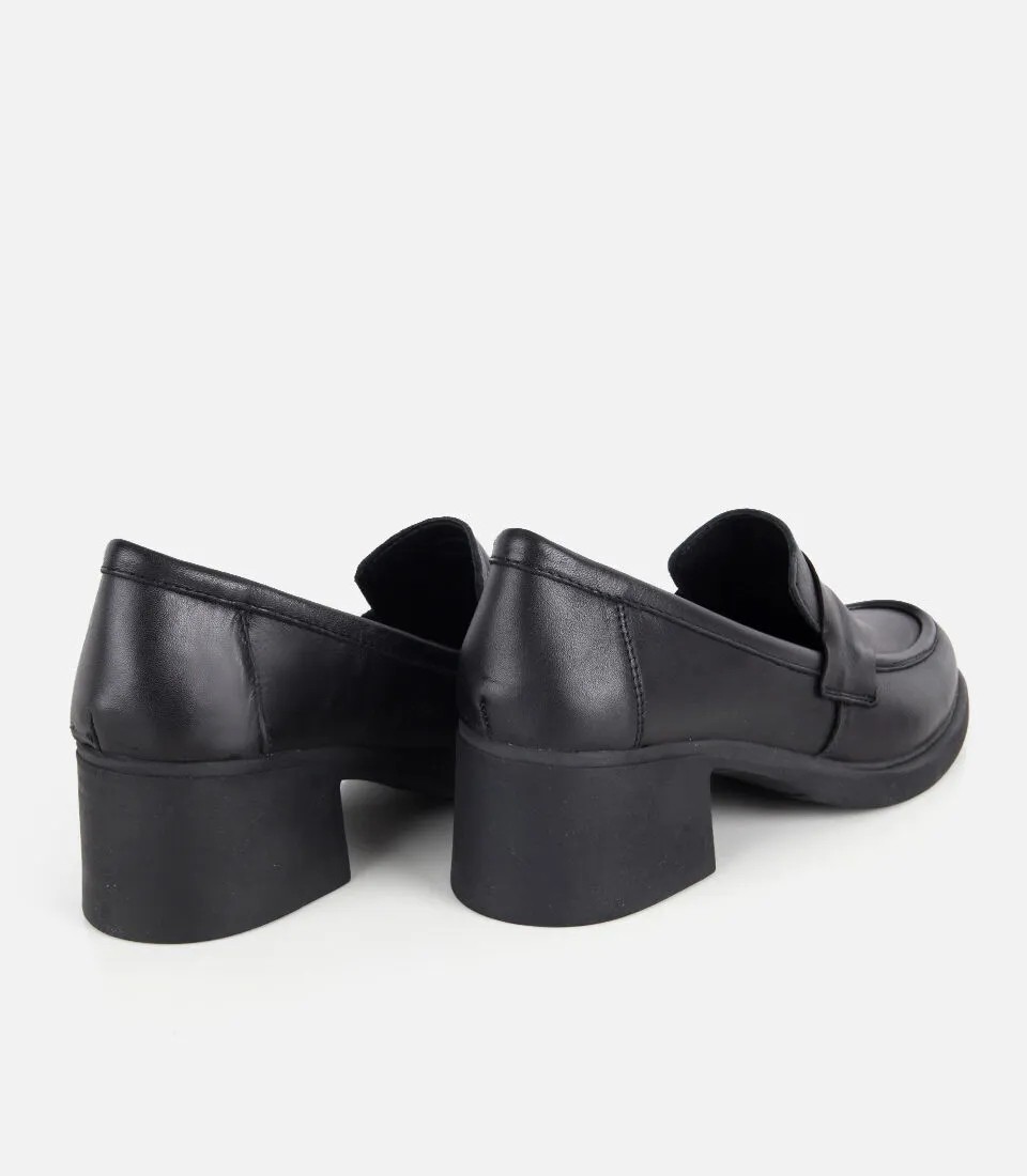 Hotiç 01AYH331930A100 KADIN Deri Siyah Yumuşak Dokulu Topuklu Klasik Loafer görsel 4