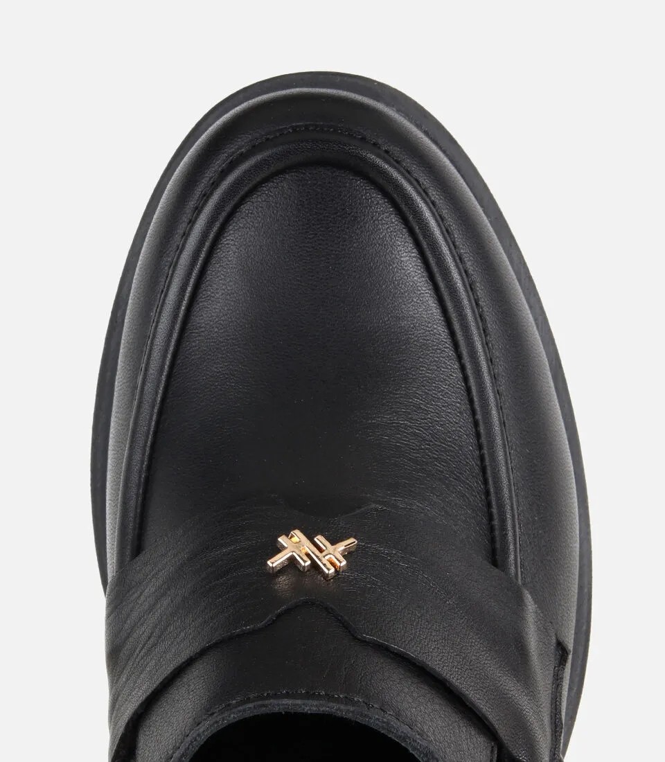 Hotiç 01AYH331930A100 KADIN Deri Siyah Yumuşak Dokulu Topuklu Klasik Loafer görsel 5