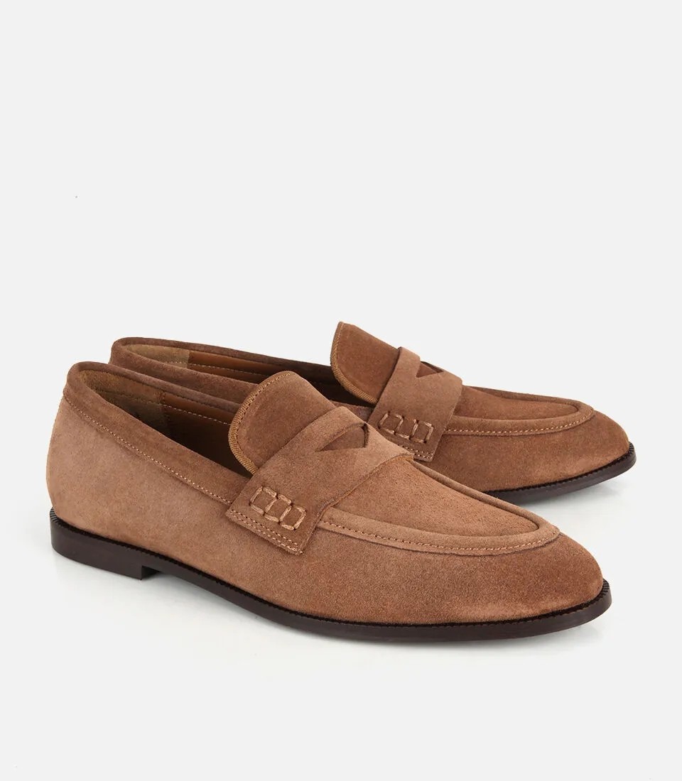 Hotiç 01AYH329500A340 KADIN Süet Deri Taba Yumuşak Dokulu Klasik Loafer görsel 8