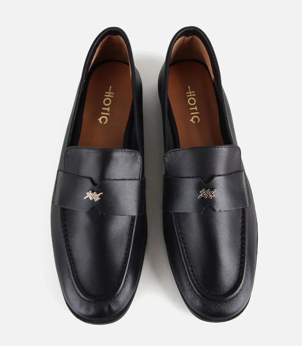 Hotiç 01AYH336090A100 KADIN Deri Siyah Toka Detaylı Klasik Loafer görsel 6