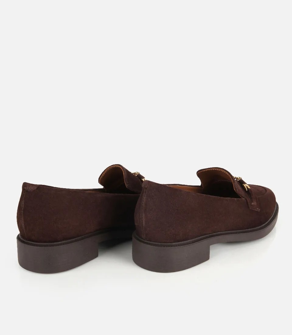 Hotiç 01AYH328890A340 KADIN Süet Deri Taba Gold Zincir Detaylı Günlük Mokasen Loafer görsel 4