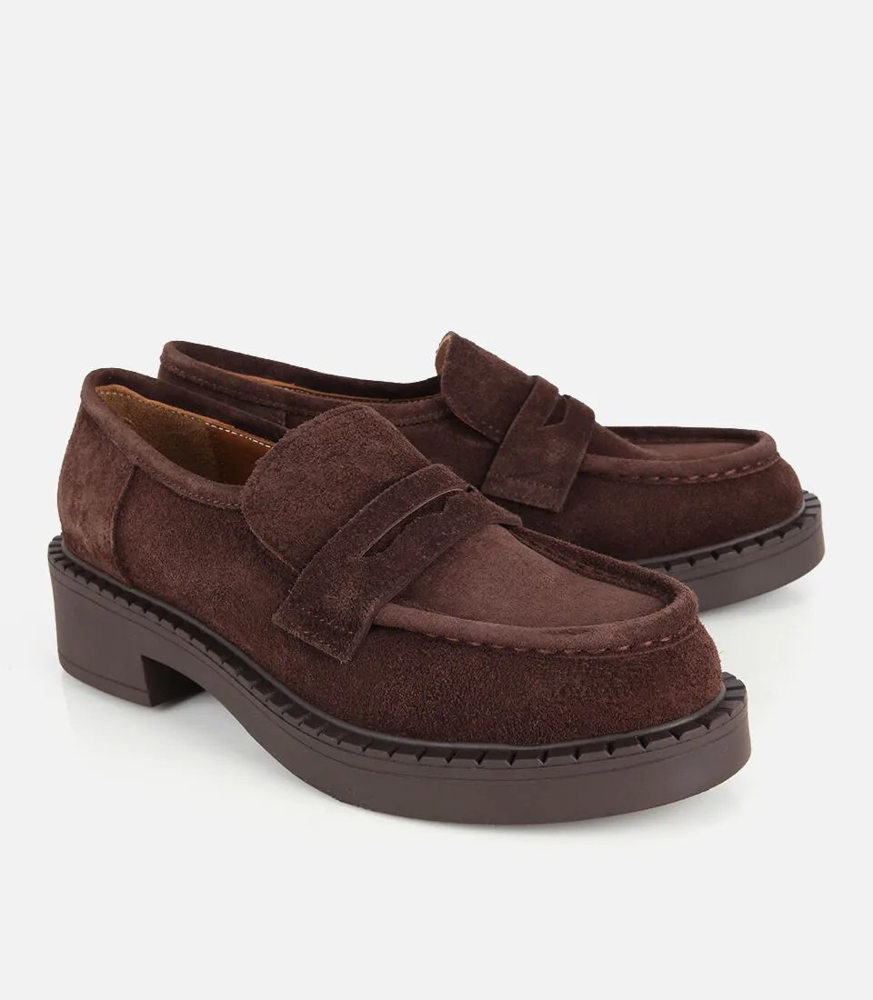 Hotiç 01AYH328930A480 KADIN Süet Deri Kahverengi Yüksek Tabanlı Günlük Loafer görsel 2