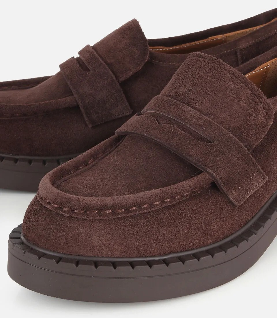Hotiç 01AYH328930A480 KADIN Süet Deri Kahverengi Yüksek Tabanlı Günlük Loafer görsel 3