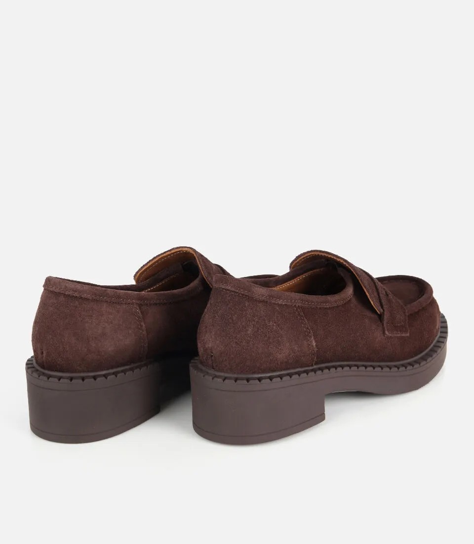 Hotiç 01AYH328930A480 KADIN Süet Deri Kahverengi Yüksek Tabanlı Günlük Loafer görsel 4
