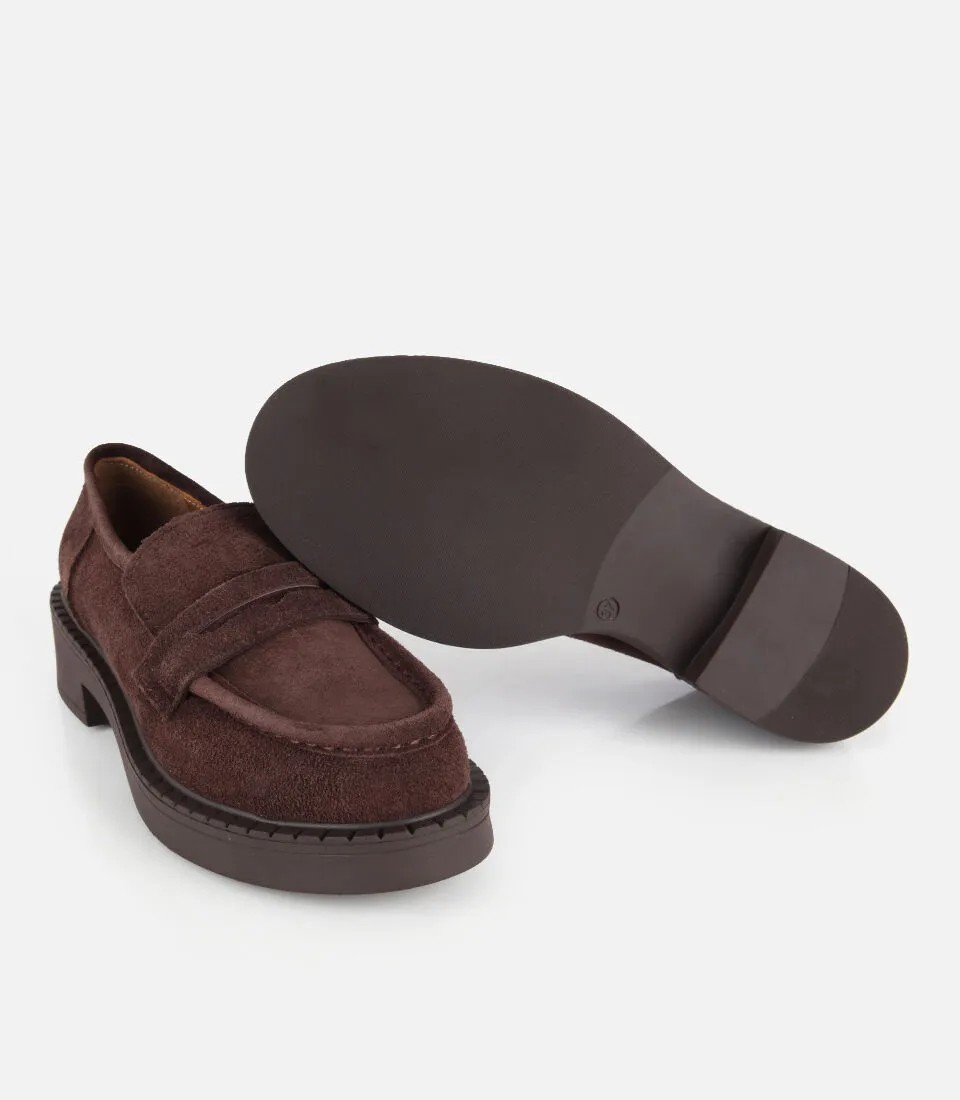 Hotiç 01AYH328930A480 KADIN Süet Deri Kahverengi Yüksek Tabanlı Günlük Loafer görsel 6