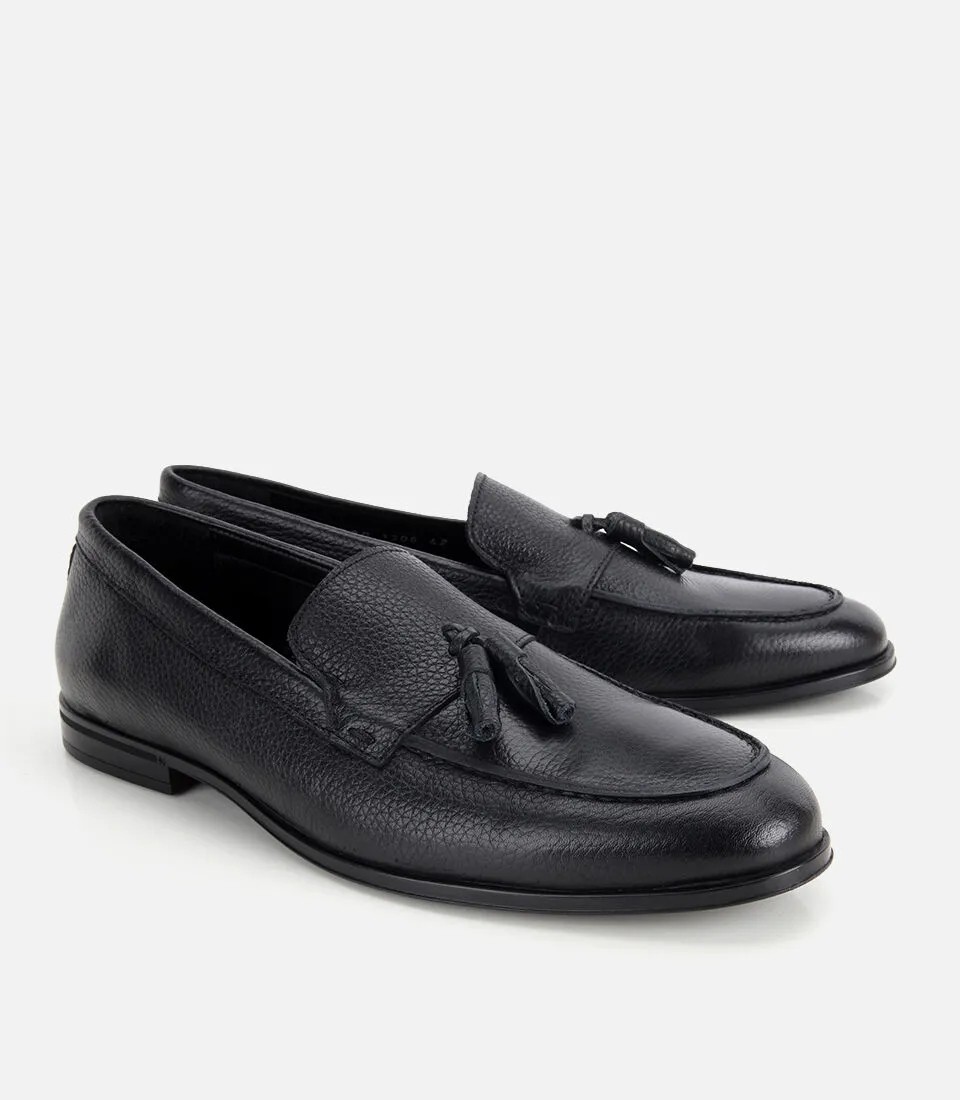 Hotiç 02AYH329660A100 ERKEK Deri Siyah Yumuşak Dokulu Püskül Detaylı Klasik Loafer görsel 2