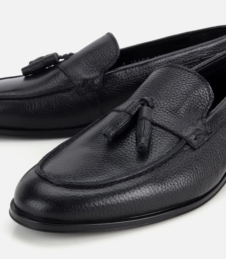 Hotiç 02AYH329660A100 ERKEK Deri Siyah Yumuşak Dokulu Püskül Detaylı Klasik Loafer görsel 3
