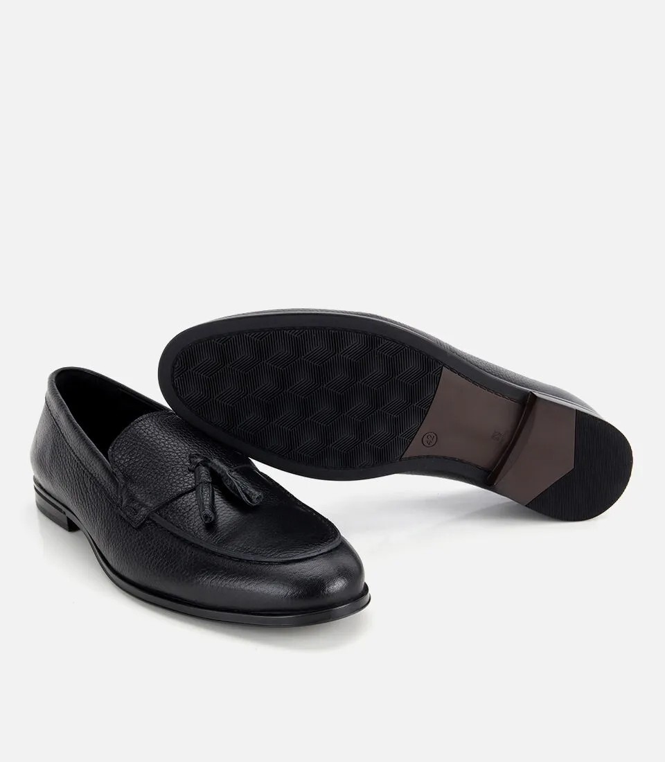Hotiç 02AYH329660A100 ERKEK Deri Siyah Yumuşak Dokulu Püskül Detaylı Klasik Loafer görsel 6