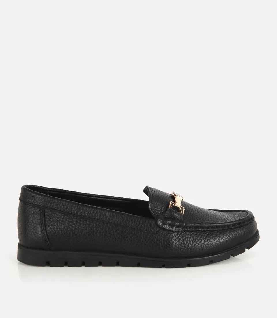 Hotiç 01AYH328770A480 KADIN Deri Kahverengi Gold Toka Detaylı Comfort Günlük Loafer görsel 7