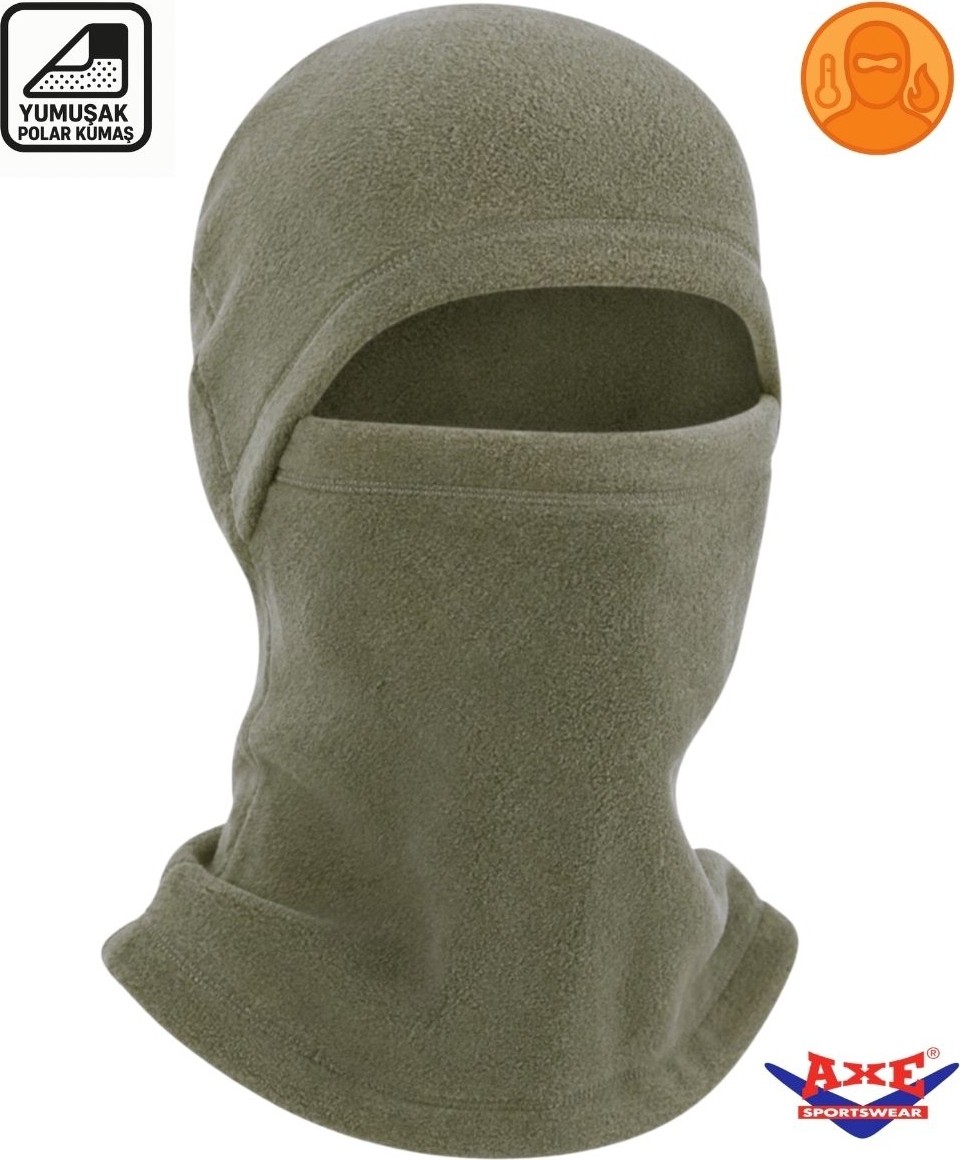 Axe Sportswear Siyah Unisex Kışlık Termal Polar Kar Maskesi Balaclava Kayak Motorsiklet Motorcu Kask Bere görsel 7